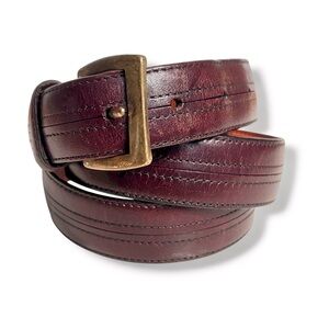 BRAGANO Oxblood Leather Dress Belt Size 36 VINTAGE